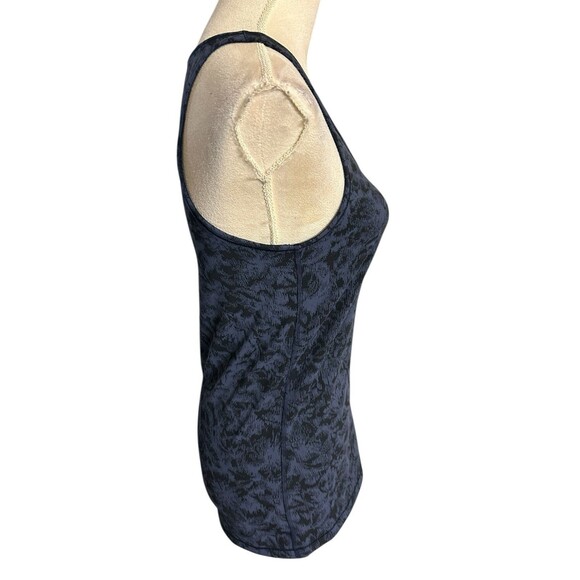 Athleta Navy Blue  Black Scoop Neck Textured Tank Top Womens Size M - Picture 7 of 10